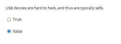 USB devices are hard to hack, and thus are
