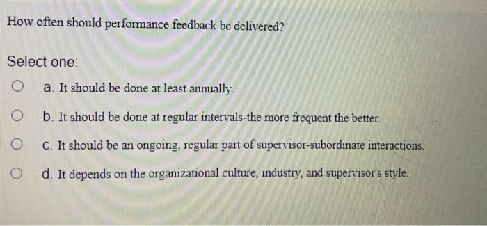 How often should performance feedback be