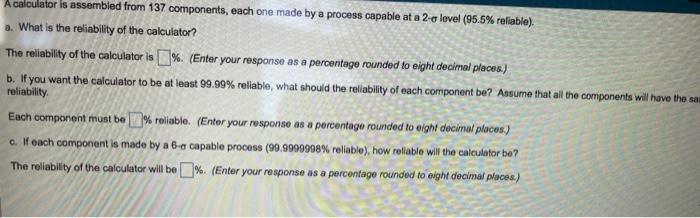 A calculator is assembled from 137 components,