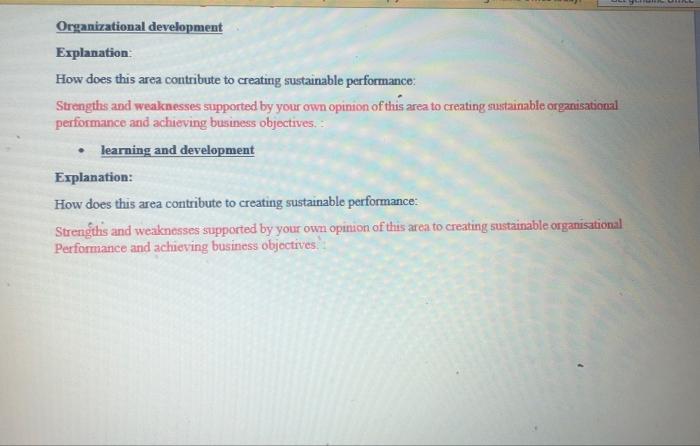 please do it Organizational development