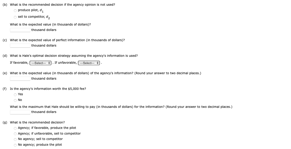 Assume that the agency review will result in a