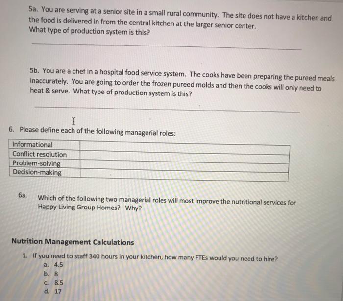 Sa. You are serving at a senior site in a small