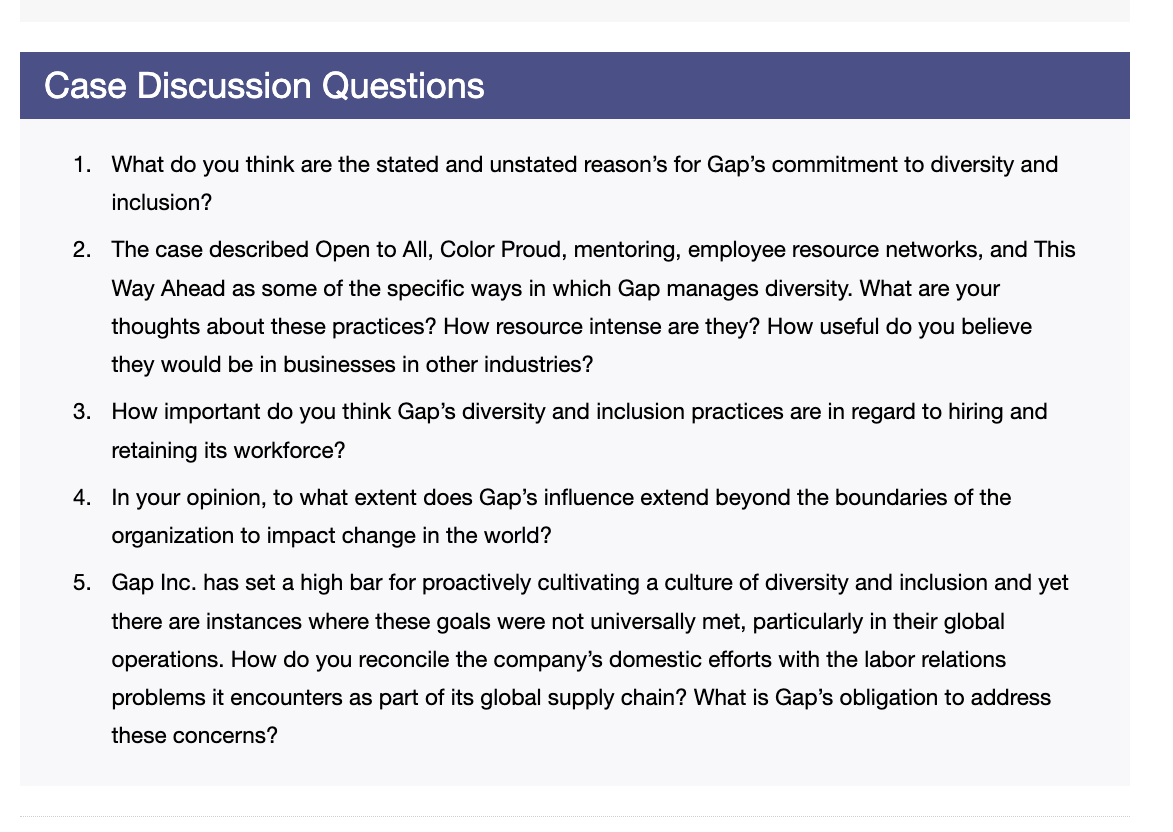 1. What do you think are the stated and unstated