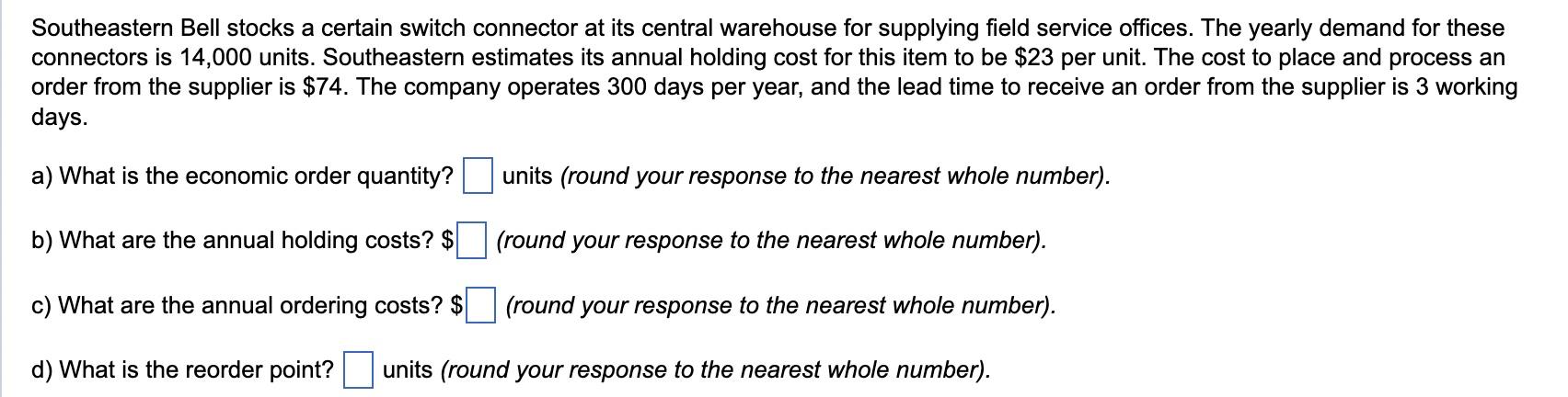 Southeastern Bell stocks a certain switch