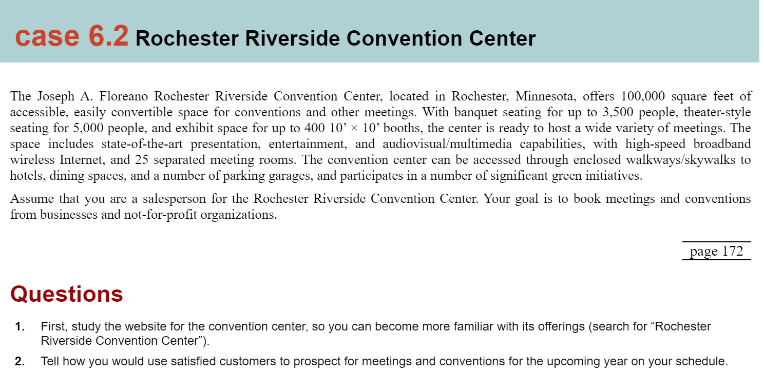 case 6.2 Rochester Riverside Convention Center