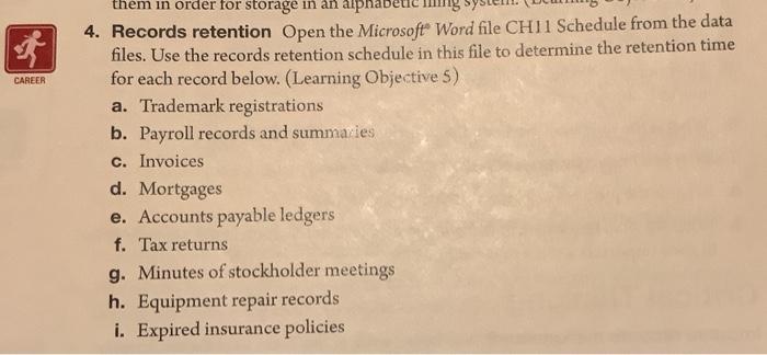 4. Records retention Open the Microsoft Word file