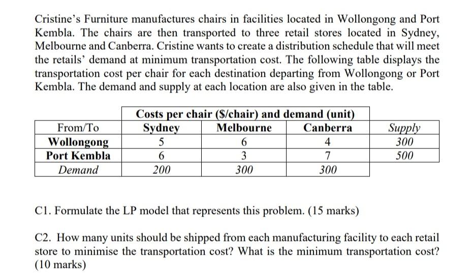 Can I get C2 with explanation Cristine's