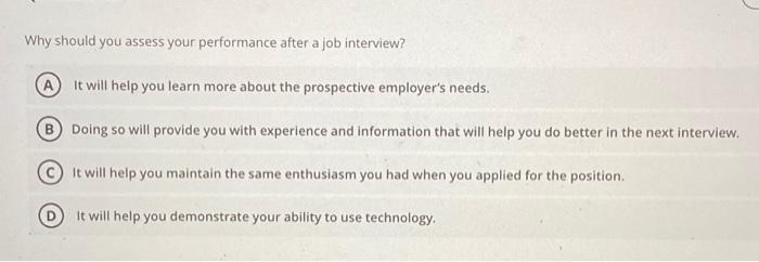 Why should you assess your performance after a