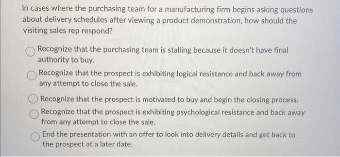 In cases where the purchasing team for a