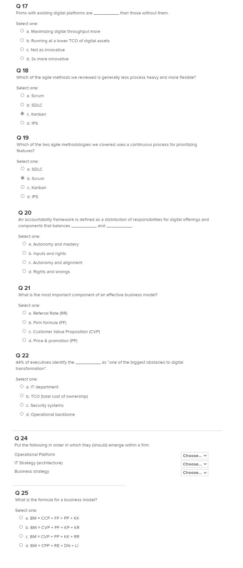 Kindly Answer all the questions Please. Q 17