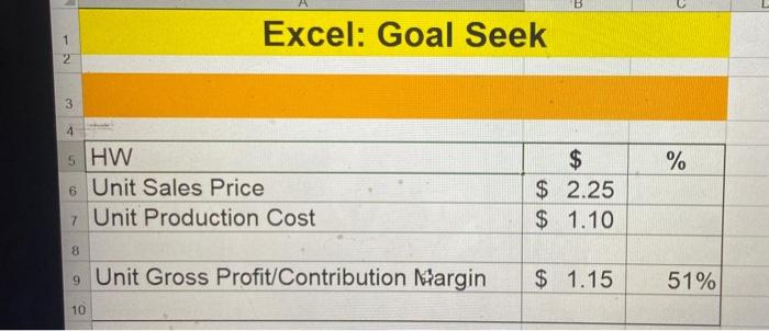 on excel #1. Set the initial field values to: