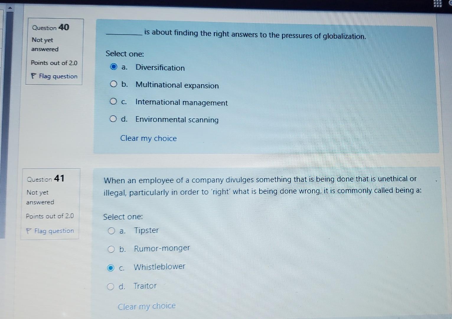 can someone please answer questions 40 and 41 is