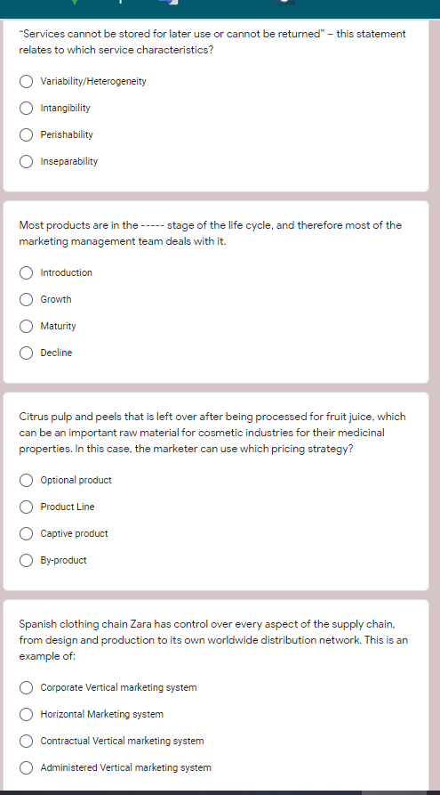 Services cannot be stored for later use or cannot