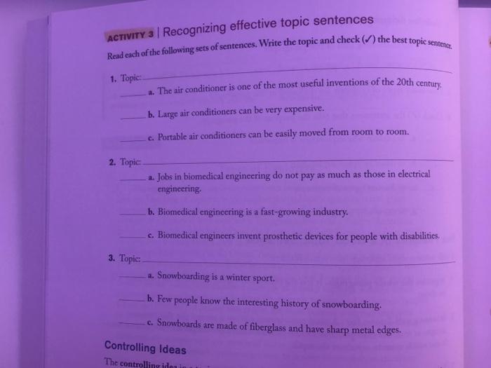 ACTIVITY 3 | Recognizing effective topic