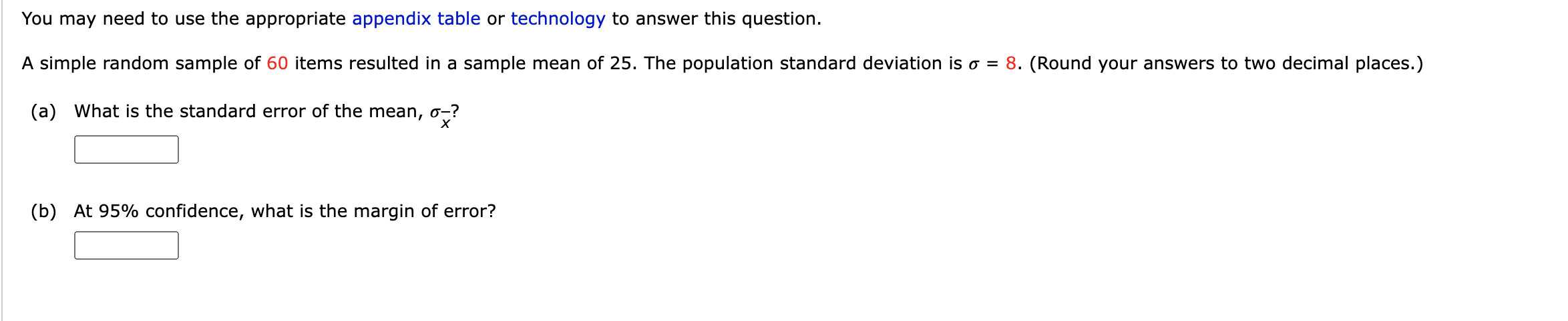 You may need to use the appropriate appendix