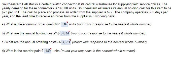 how do i get these answers? Southeastern Bell