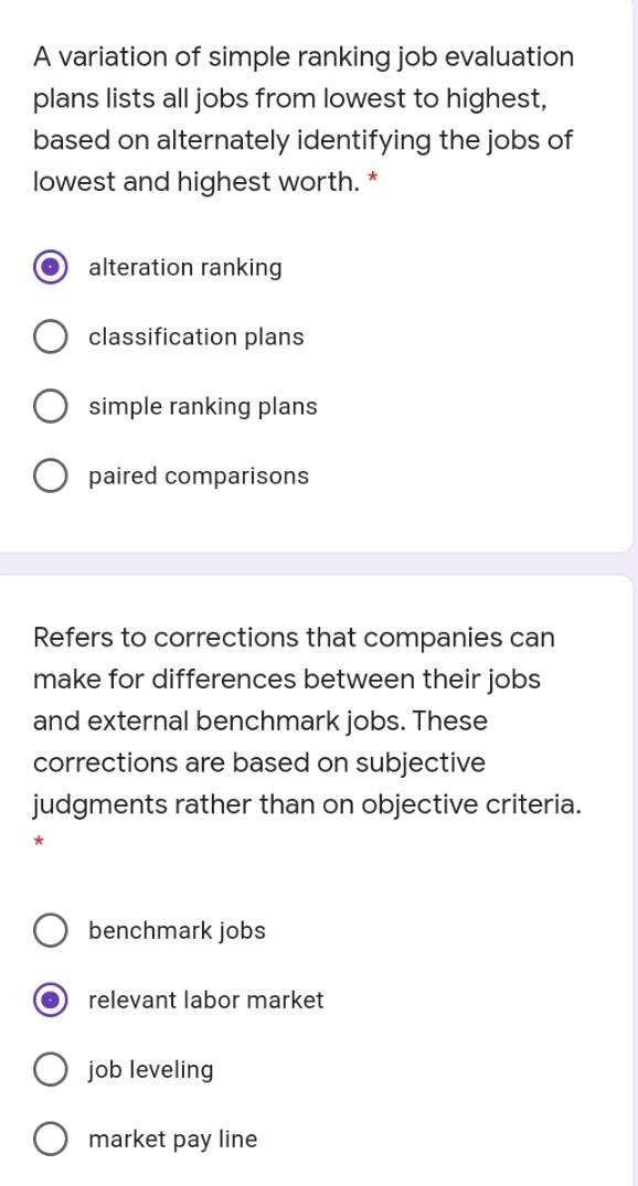 A variation of simple ranking job evaluation