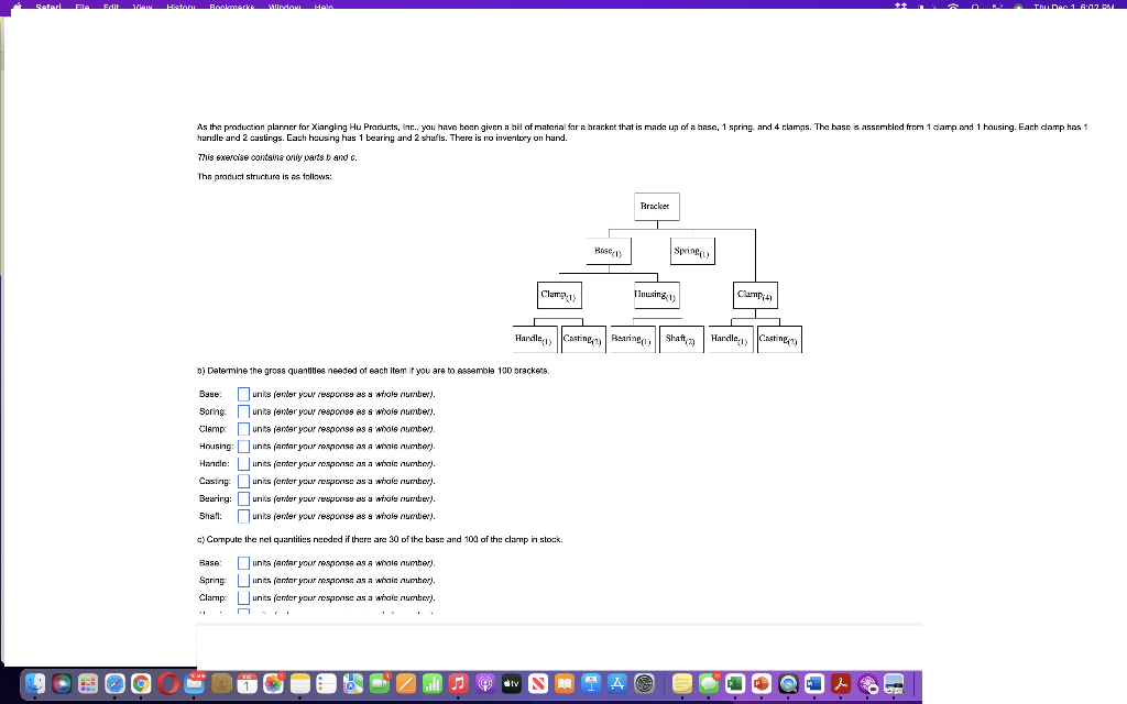 hardle and 2 eastings. Each hausing has 1 bearing