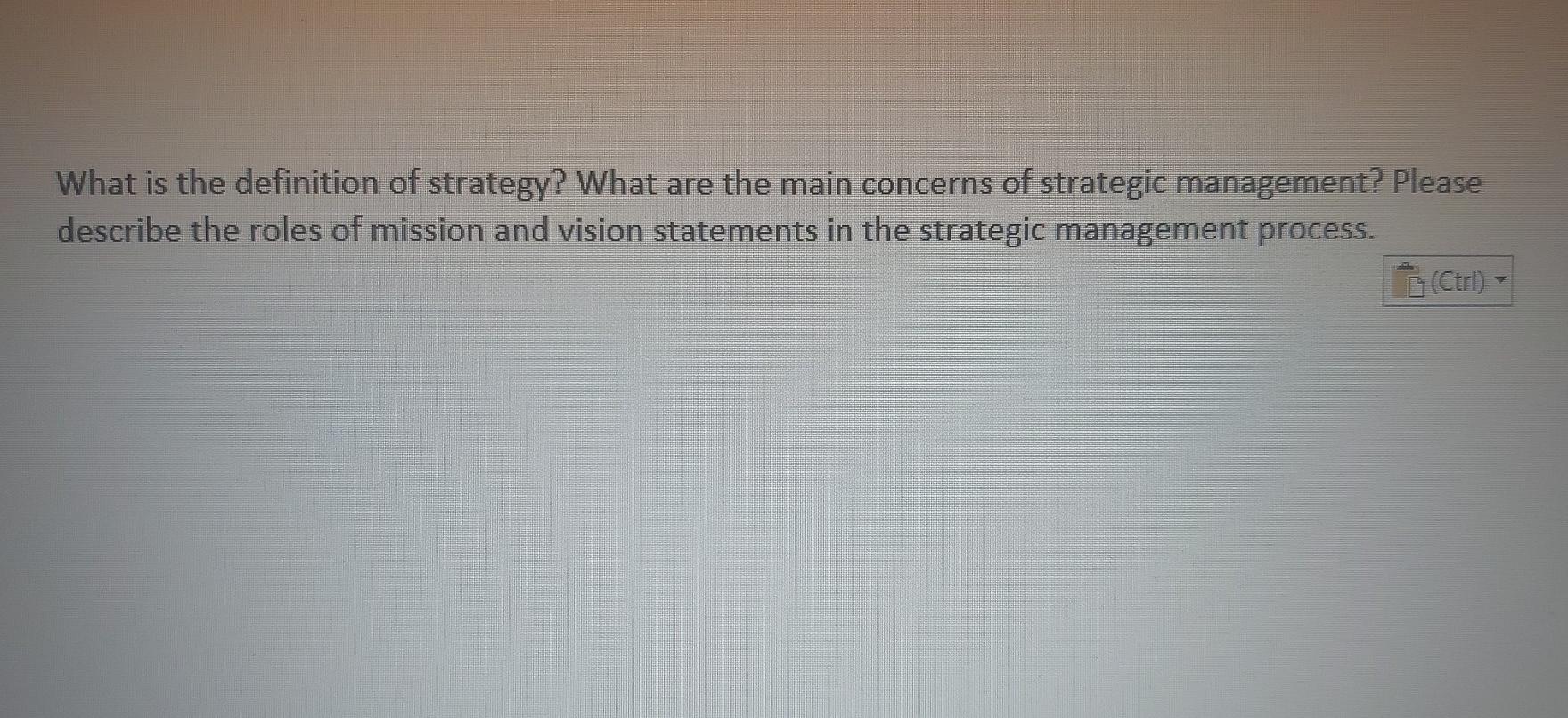 What is the definition of strategy? What are the