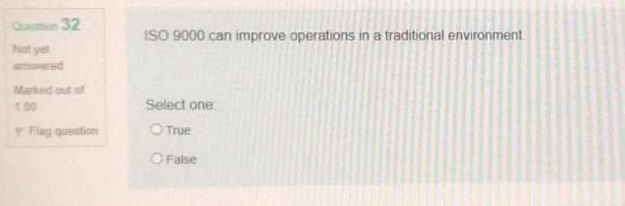 Out 32 ISO 9000 can improve operations in a