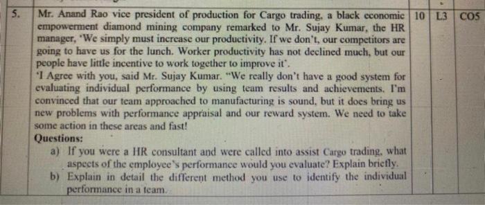 NO. I. Describe the training methods you would