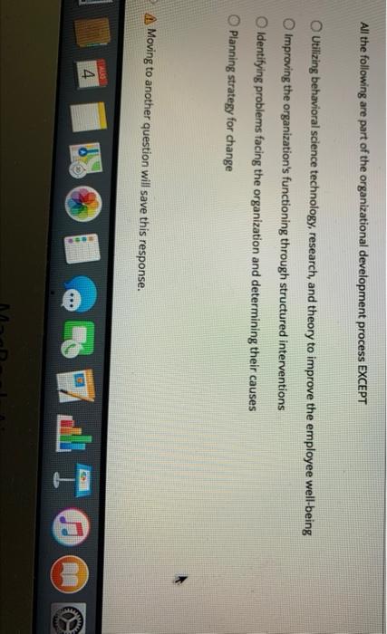 All the following are part of the organizational