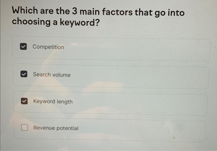 What are the 3 "key ranking factors" that Google