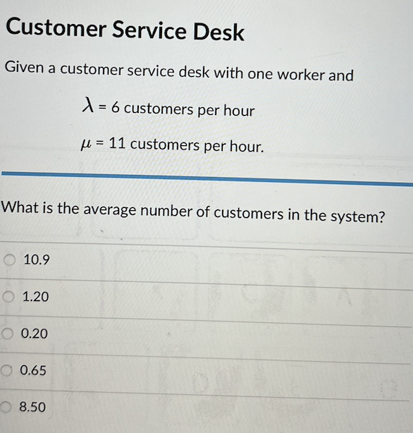 Customer Service Desk Given a customer service
