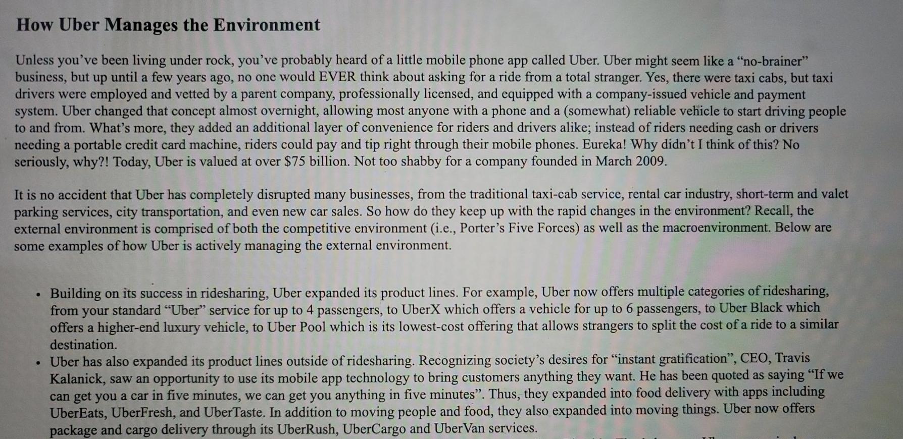 How Uber Manages the Environment Unless you've