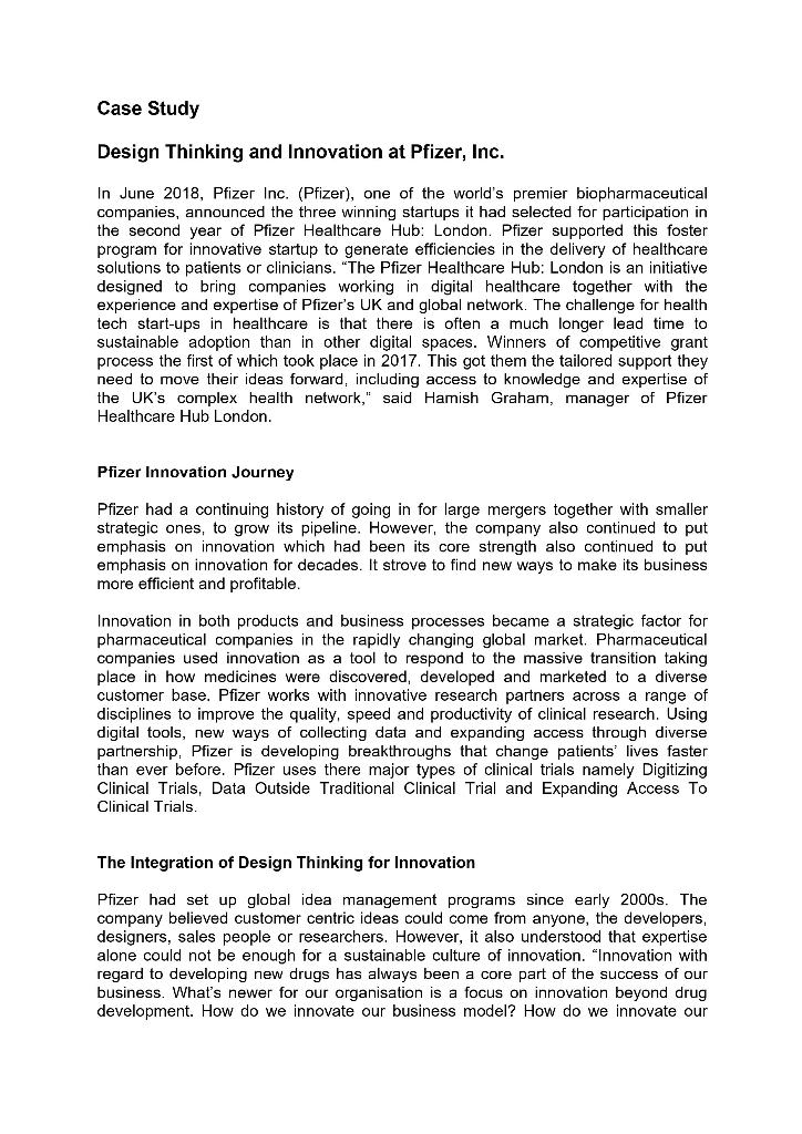 Case Study Design Thinking and Innovation at