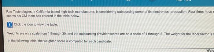 3 Ratings of Outsource Provider A B C D 4 4 3 5