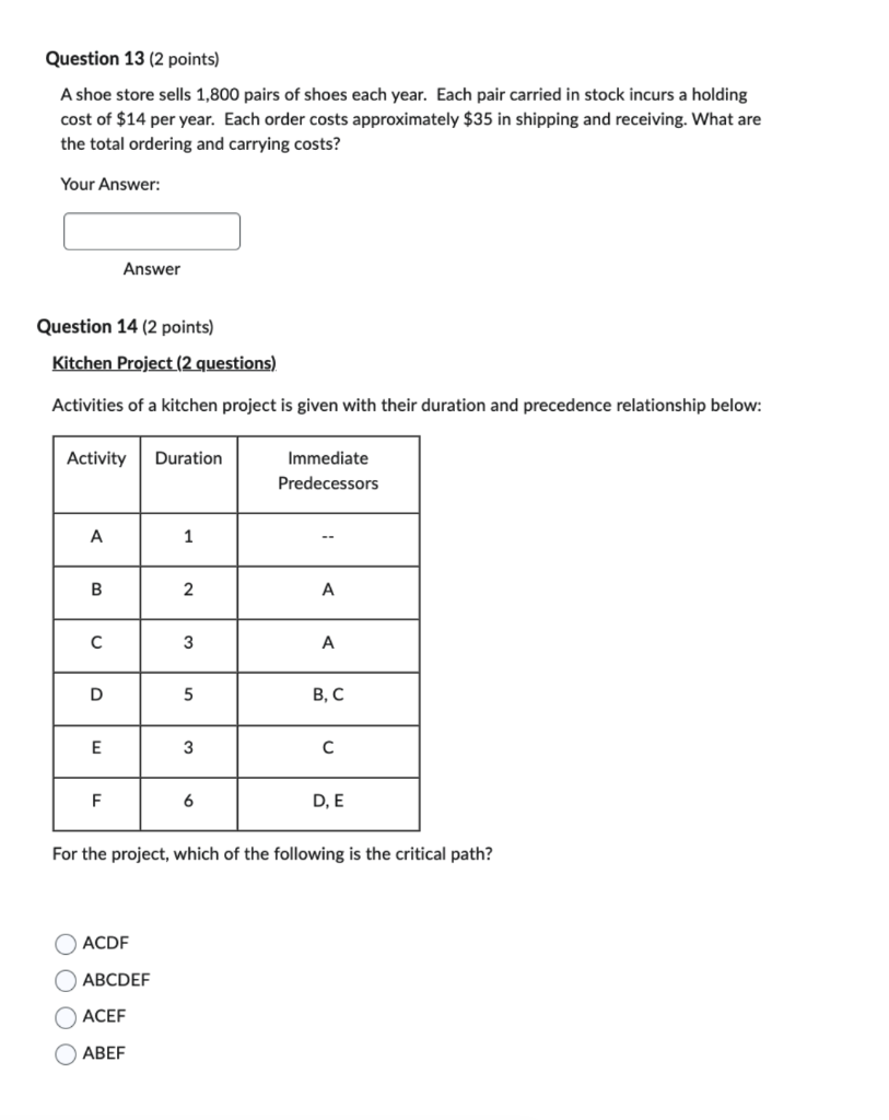 subject: operations management Book: Managerial