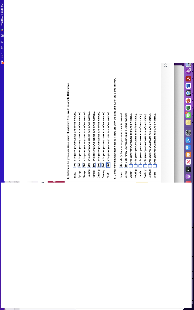 need part b As the procustion planner tor