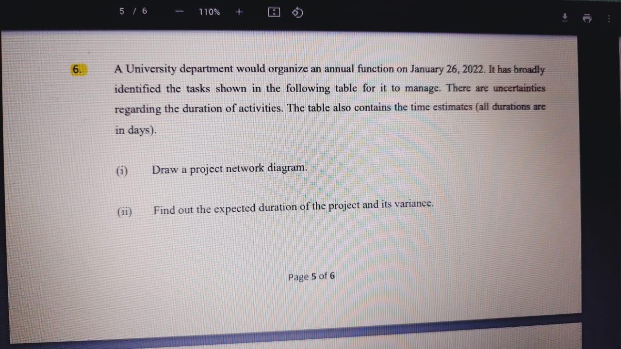 A University department would organize an annual