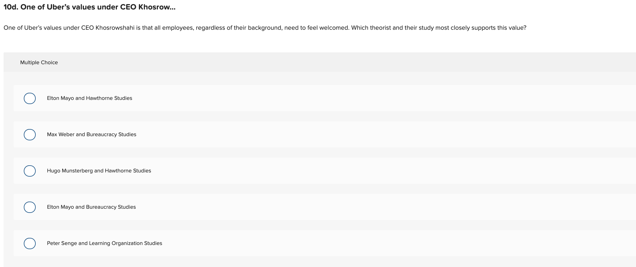 10d. One of Uber's values under CEO Khosrow...
