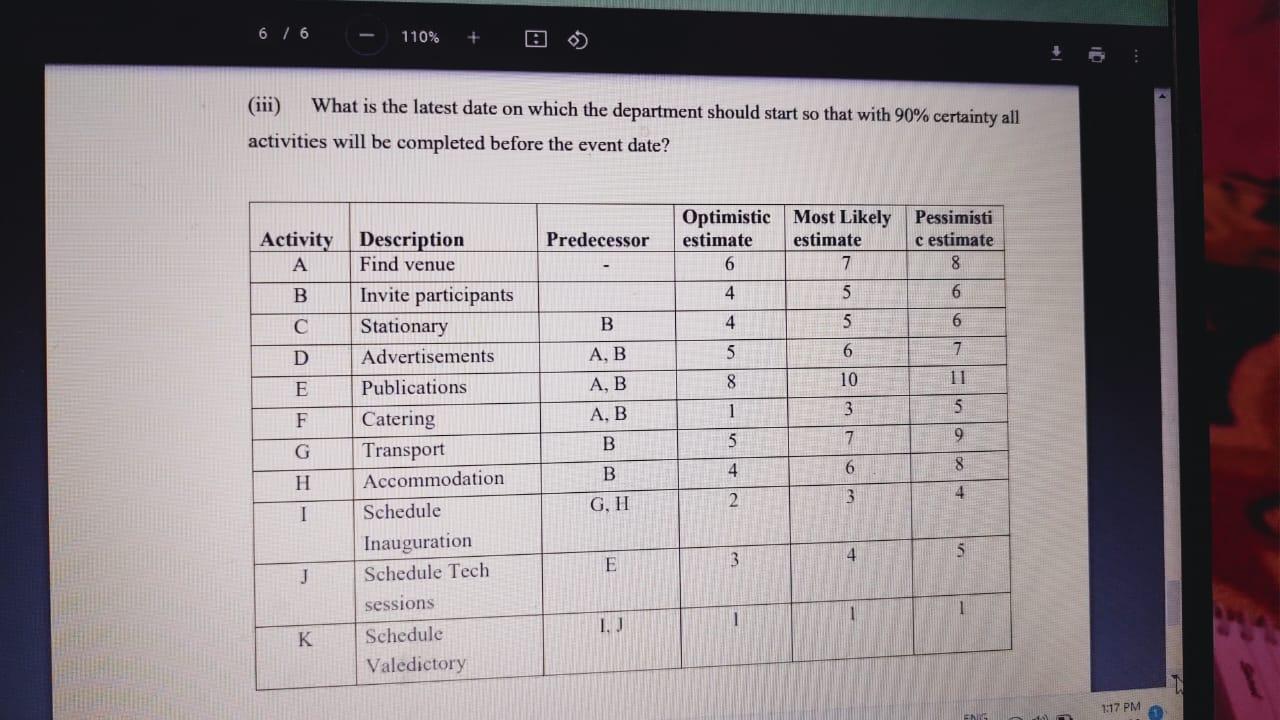 A University department would organize an annual