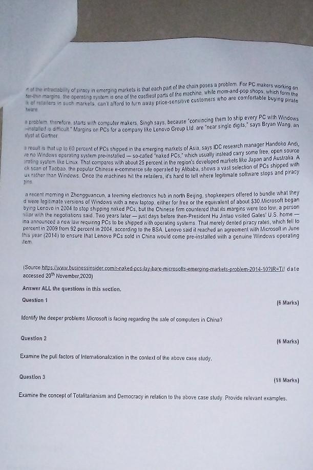 CASE STUDY (30 Marks] crosoft's Current Issues in