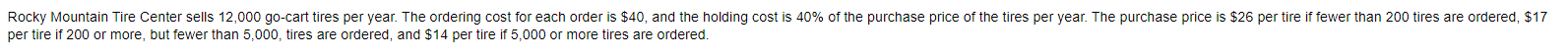a. How many tires should Rocky Mountains tire