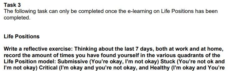 \ Task 3 The following task can only be completed