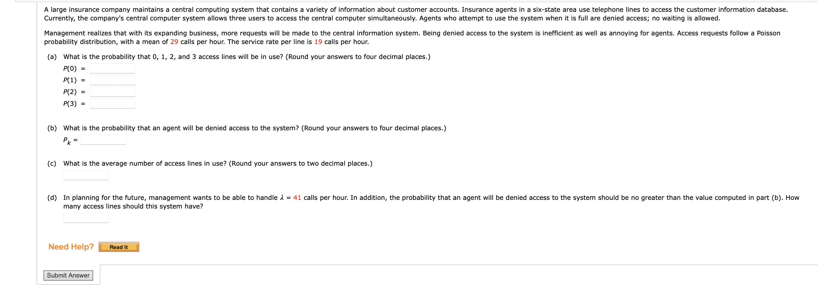 probability distribution, with a mean of 29 calls