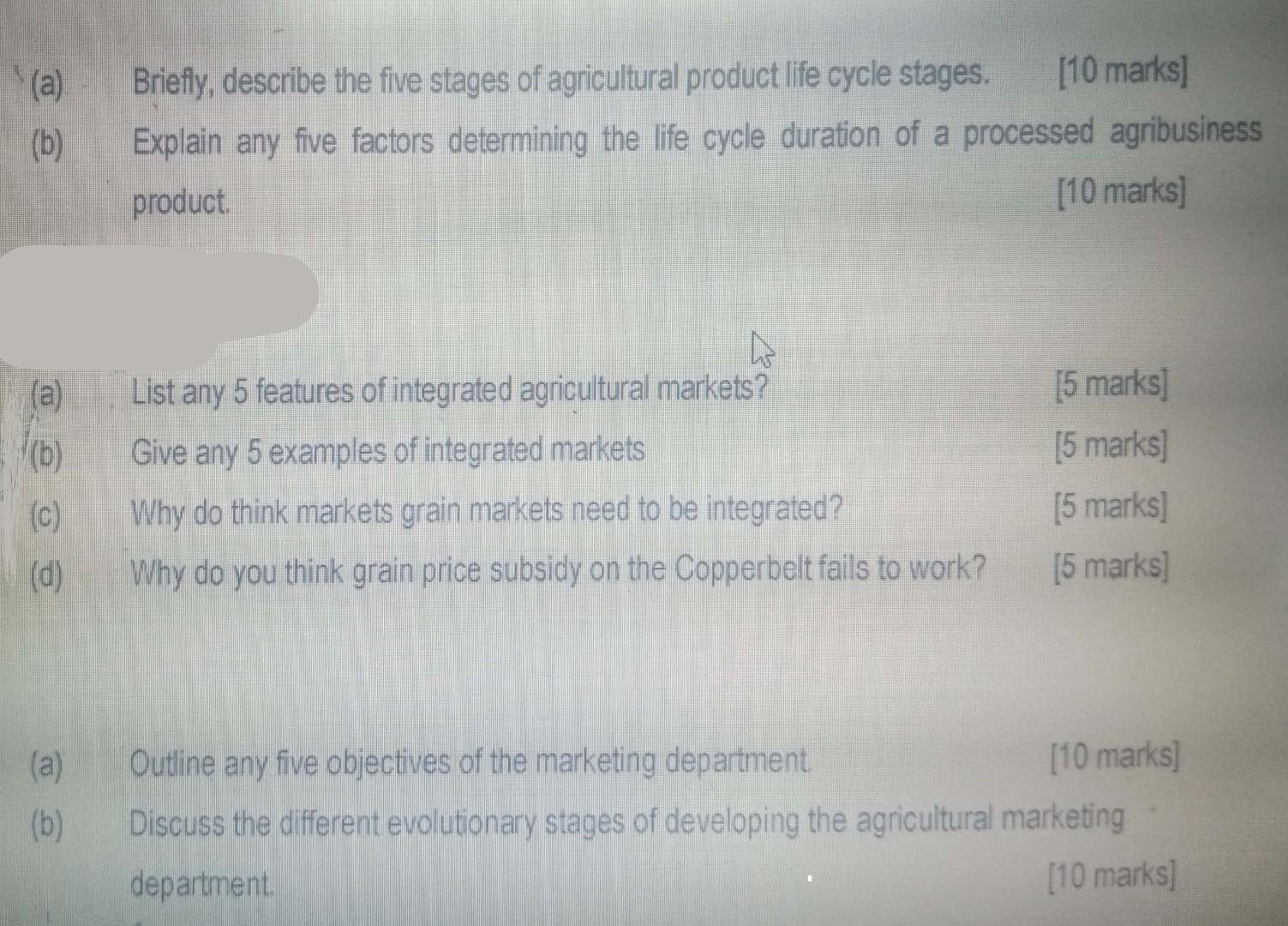 (a) Briefly, describe the five stages of