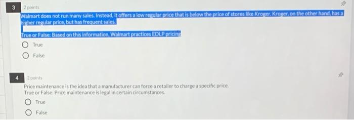 3 points Walmart does not run many sales.