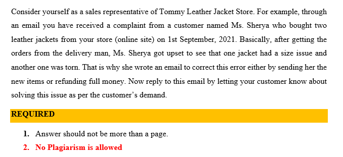 Subject: Business Communication Consider yourself