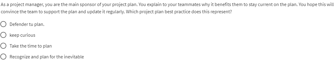 As a project manager, you are the main sponsor of