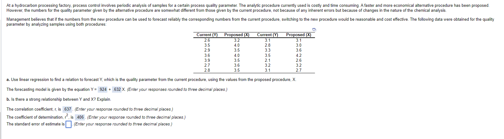 parameter by analyzing samples using both