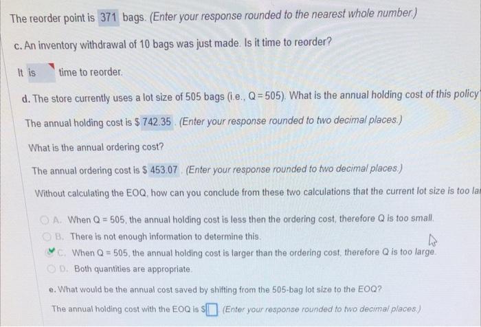 I need to find the question e). the annual