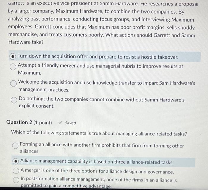 Garrett is an executive vice president at samm