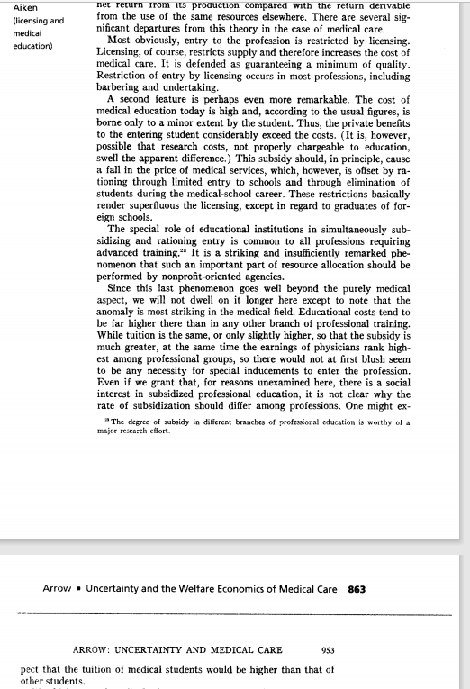 1) Read Arrow (Arrow, K. J. 2001 [1963].