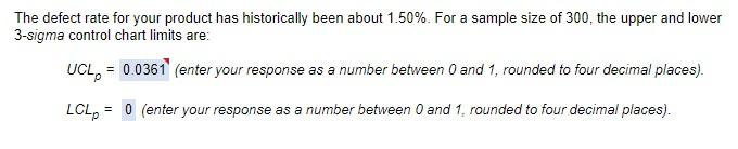 how do i get these answers? The defect rate for