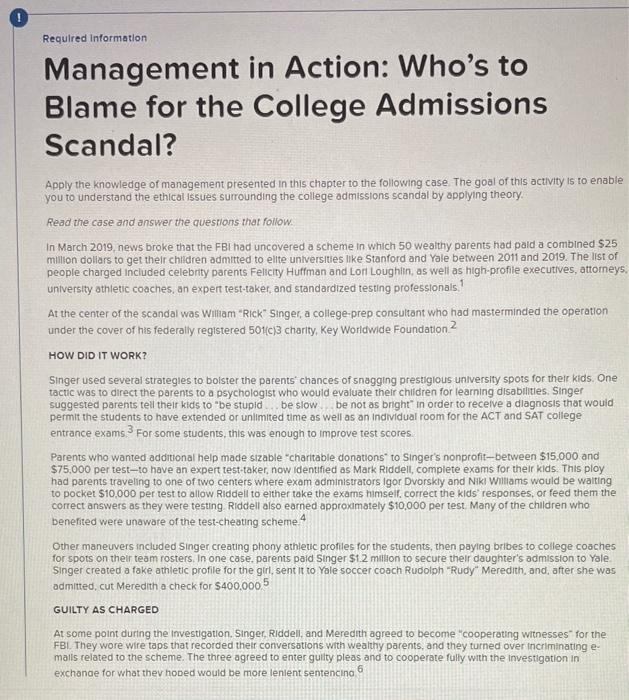 A coach receiving a bribe to admit an athlete who